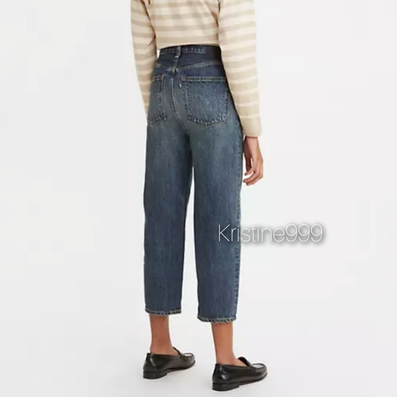 Levi's Japan Made & Crafted Barrel Loose Fit Jeans in Medium Dark Wash Mado NWT - Picture 4 of 9